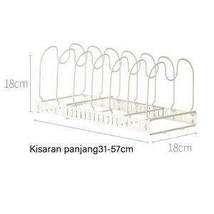 Kitchen Rak Penyimpanan Adjustable  Dapur Dengan Rak Penutup Panci Yang  Dapat Diperluas dan Multifungsi /Rak Dapur Panci Wajan Besi/Rak penyimpanan yang dapat ditarik untuk piring