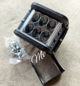 LAMPU tembak 4611FLASH Lampu sorot protaper KOTAK 6 Led + strobo LIST MERAH BIRU