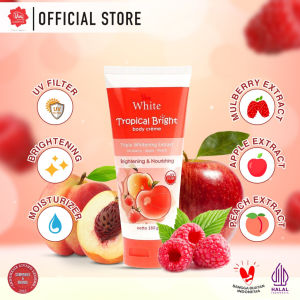 Viva White Tropical Bright BRIGHTENING & NOURISHING Body Creme with Triple Whitening Extract (Mulberry Apple & Peach) & UV FILTER- aroma buah-buahan