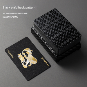 Gold foil plastic playing cards waterproof anti-folding checkered back pattern playing cards