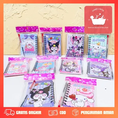 BUKU BINDER MINI UKURAN A7 SANRIO DAPAT 1 PULPEN BK-1211 TERMURAH TERJANGKAU LUCU IMUT CINAMOROLL MELODY KUROMI
