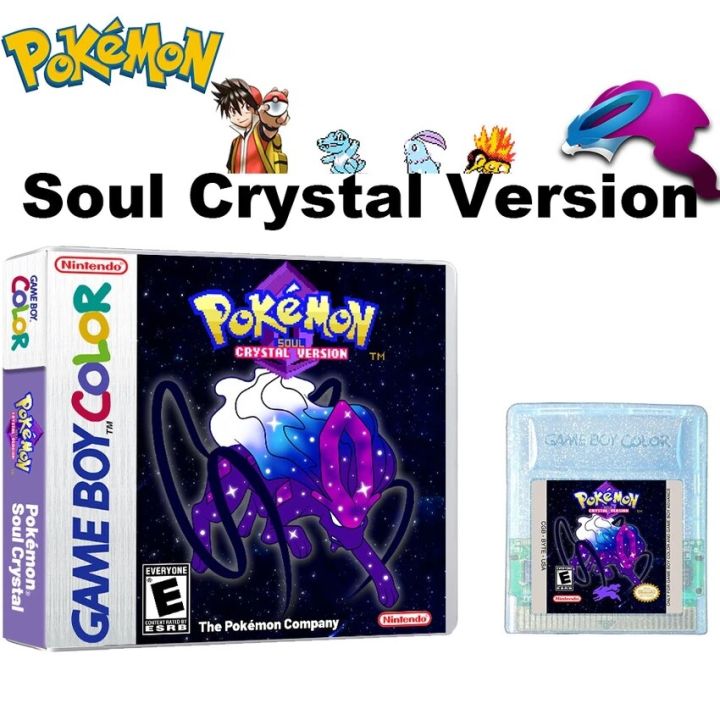 การ์ด Pokemon Soul Crystal GBC 16บิตตลับเกมวิดีโอเวอร์ชั่นเราคอลเลกชัน ...