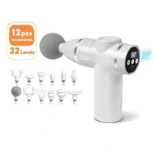 WAPKTY with 12 Heads Fascia Massager 32 Speeds LCD Display Body Massager  Mini Massage Machine for Muscle Neck Relaxation