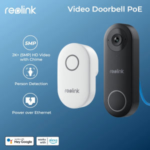 Reolink Doorbell PoE  PoE IP Door Security Camera Outdoor with Chime 5MP 180° Diagonal Two-Way Talk Humanoid Detect
