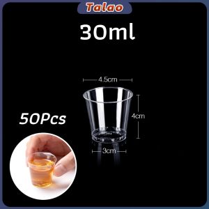 50Pcs Plastic Shot Cups Clear Wedding Party Drinking Cup Disposable Dessert Mousse Cups 30ml/50ml