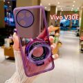 Vỏ cho Vivo v30e v30e 5g 2024 mềm trong suốt siêu mỏng thời trang đứng nhẫn giữ Grip vỏ điện thoại đầy đủ mạ ống kính máy ảnh tấm dán bảo vệ màn hình vỏ lưng chống sốc. 