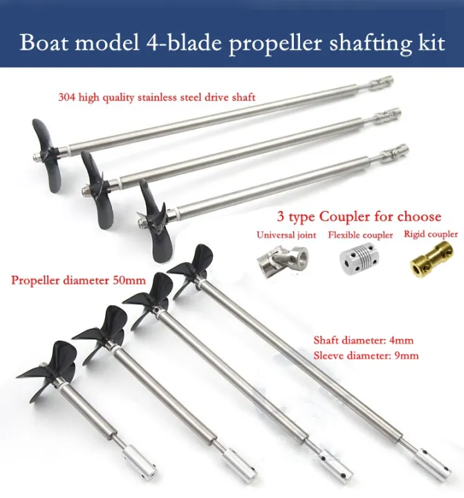 RC Boat Hard Shaft Kit 4mm/9mm Waterproof 304 Stainless Steel Tube