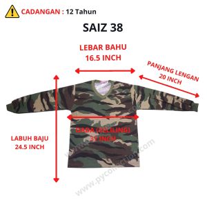 T-Shirt Kadet Bersatu Lengan Panjang (Cotton) / Tshirt Kadet PKBM Long Sleeve - 014LS