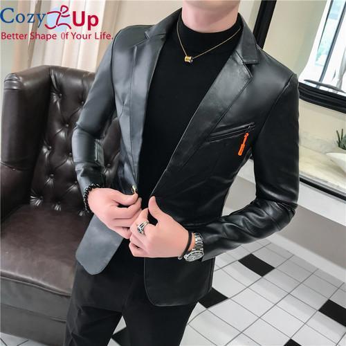 Tall Men's Cognac Brown Leather Blazer Jacket In Canada