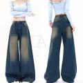 Denim Korean Wideleg Loose Pants Baggy Fit Highwaist Vintage Cargo Pants [Refurbished]. 
