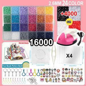Hama Beads Kit 14000pcs 2.6mm 24 Colors DIY Perler Beads for Children Adults 3D Puzzles Fuse Beads Puzzle Toys