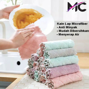 Kain Lap Dapur Microfiber Serbaguna Anti Minyak Untuk Cuci Piring Membersihkan Meja Kompor Peralatan Kitchen