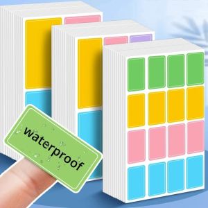 10 Sheets Sticky Writing Label Sticker Colorful Sticker Waterproof Label for Classification Writable Name DIY Notebook Decor