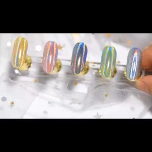 Random Delivery Nail Art Mirror Powder Iridescent Ultra Bright Ultra Fine Water Ripple Metallic Mirror Aurora Powder Glitter Nail Salon Special Use