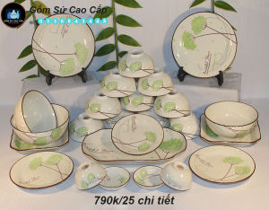Bộ Bát Đĩa Bát Tràng [27 MÓN] - Bộ Bát Đĩa Cao Cấp [XUÂN XANH]