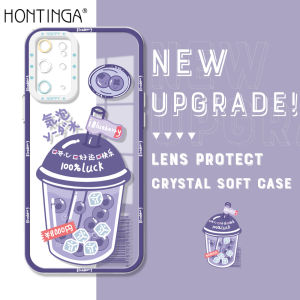Ốp lưng Hontinga cho Samsung Galaxy S22 Ultra 5G S21 Ultra S22 Plus 5G S22 + 5G S21 Plus S21 Fe 5G S20 Fe 5G Ốp lưng ốp trong suốt xuyên thấu cao su silicon mềm uống mùa hè dễ thương ốp điện thoại mềm cho bé gái