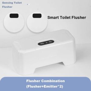 SIDSI Infrared Automatic Toilet Flush Button External Touchless Smart Toilet Flushing Sensor Fully Automatic Toilets Flusher Splash-proof Induction Toilet Flusher Bathroom