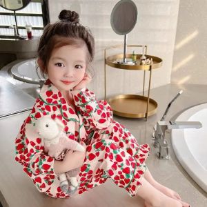 Kids Thermal Pajamas Girls Spring Autumn Long Sleeve Princess Design Cute Cartoon Print Thermal Sets Home Wear New 20262026