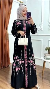 ( S M L XL XXL ) Temukan Gamis twill rayon pelangi gamis twill tidye gamis twil rayon super - motif Andong - batik usman - Kekinian Nyaman Dipakai