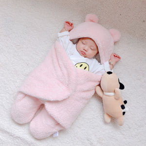 Newborn Blanket Ultra-Soft Fluffy Fleece Blanket Sleeping Bag 0-6 Month Baby Sleeping Bag