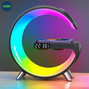 Sản Phẩm Loa BLueTooth H2K Soundbar LED RGB Âm Thanh Siêu Bass Cực Mạnh Tích Hơp Sạc Không Dây MagSafeĐèn Ngủ Và Báo Thức Thông MinhTiện Lợi