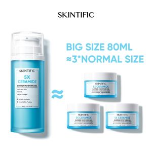 SKINTIFIC 5X Ceramide Barrier Moisture Gel 80g Facial Moisturizer Face Cream Day Night Cream Pelembab Wajah Big Size