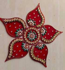 Rangoli Beautiful Reusable Traditional Festive Home Decor Acrylic Rangoli with Studded Stones | Diwali & Festive Decor