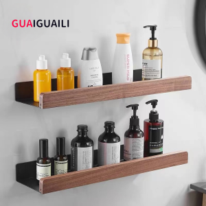 No punch bathroom shelves shelf,storage rack,Wood Shelf Wall-Mounted Shower,bath storage shelf,shower Shelf,bathroom organizer2026