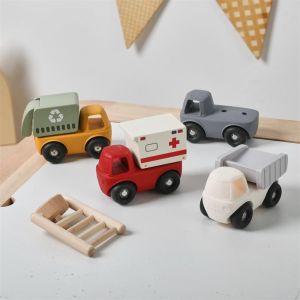 A4QUT Food Grade Engineering Car Toys Detachable Cartoon Design Ambulance Truck Toys Montessori Games Tipper Truck Cartoon Car Toy Newborn