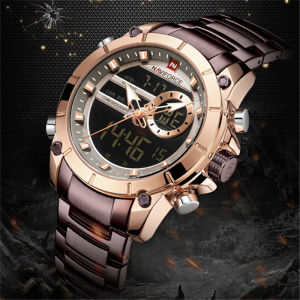 NAVIFORCE Watch For Man Original Waterproof Military Army Wristwatch Stainless Steel Strap Mens Watch  NF9163