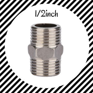 DOBEL NEPEL UNTUK SAMBUNG KRAN 1/2 INC STAINLESS SAMBUNGAN PIPA KUNINGAN DRAT LUAR