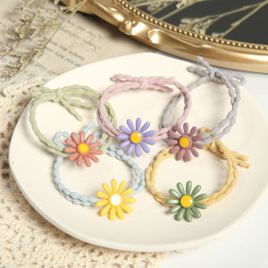 L95 Small Daisy Hair Ring Hair Tie For Women Sweet Candy Color Daisy Hair Rope Cute Headdress Korean Hair Accessories L