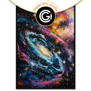 Tranh phong cảnh vũ trụ. Tranh treo tường dán tường sơn dầu canvas trang trí. CGI-1519