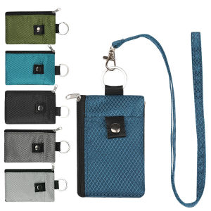 THOMA Waterproof RFID Signal Shielding Coin Bag Portable with Lanyard Male Short Wallet Multifunctional Lightweight Mini Wallet with Neck Strap Male