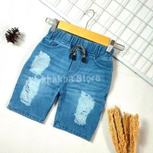 Celana Jeans Anak 3-9 tahun - Celana Anak Laki-laki Jeans Pendek Biothink Sobek -  Khakha store