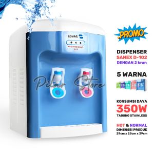 Dispenser Sanex D-188 & D-102 Panas Hot dan Normal Tabung Anti Karat + Pintu ANTI DEBU / Dispenser Pintu Air Galon Aqua | PLS