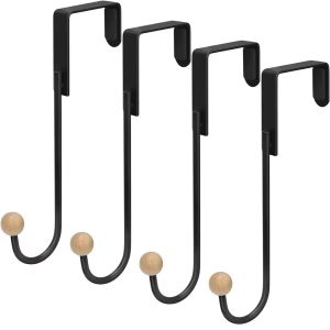 Over The Door Hooks 4 Pack Door Hanger Hooks Heavy Duty Hook Coat Rack Bathroom Kitchen Hanging Home Organization Storage Holder2026