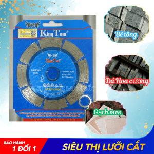 Lưỡi Cắt Gạch 100mm KingTom Khô (Me Dày) - Chuyên Bê Tông Đá Hoa Cương Cắt Bén - Ngọt - Lâu Mòn