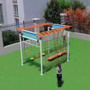 Kindergarten outdoor ever-changing ladder childrens climbing rope climbing ladder rope ladder playground ring swing frame sensory training