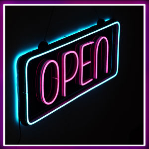 Open Close Neon Flex Slim package Bolak Balik Model Gantung