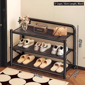 MOD Foldable No Installation Shoe Rack Metal Multi Tier Shoe Storage Organizer Space Saving Entryway Bedroom Heavy Duty Steel Shoe Shelf