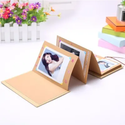 Diy Romantic Photo Album Kraft Paper Accordion Photo Album Book for Graduation Anniversary Gifts Blank Scrapbook 风琴本