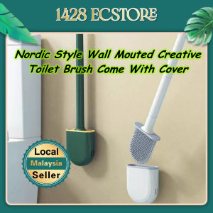 Creative Toilet Bush wall Mouted Nordic Style Toilet Cleaning Without Dead Angle Come With Cover