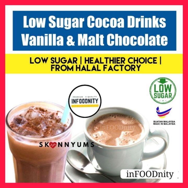 LOW SUGAR 】 Skinnyums Low Sugar Cocoa Drinks Vanilla Chocolate