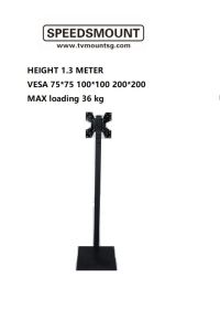 (L99D)TV monitor Floor Stand with wall mount bracket SPEEDSMOUNT space saving .hide under funiture no drill