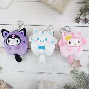 Móc Khóa Hình Búp Bê Nhồi Bông Sanrio My Melody Kuromi Cinnamoroll Dễ Thương