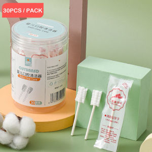 Baby 30pcs Medical Cotton Swab Gauze Baby Oral Tongue Cleaner Disposable Infant Toothbrush