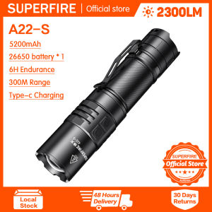 Superfire Y16 chịu lực cao Đèn Pin Có Thể Sạc Lại Không Thấm Nước công suất cao Siêu Sáng tầm xa nhiều chế độ Hợp Kim Nhôm Đèn pin Led Lớn Cho đi bộ ngoài trời Hộ Gia Đình Cắm Trại