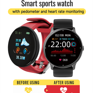D18 Heart Rate Blood Pressure Monitoring Sports Watch for All Year Round Fitness Enthusiasts Outdoor Lovers Students Heart Rate Monitoring Multiple Sports Modes