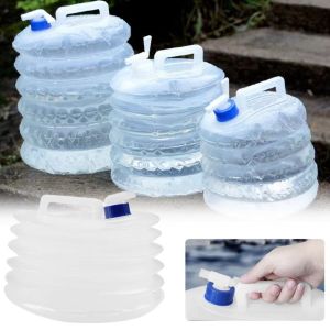 XIJIBAN Reusable Folding Water Bucket 5/10/15L Large Capacity Car Water Tank Durable with Faucet Water Bag for Car Travel Outdoor Camping Tourism